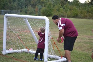 Hanging out in the goal