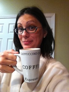 Enjoying my three splenda, two French vanilla coffee.