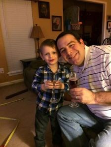 Dave and Davey enjoying their "champagne".