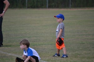 waiting on a ball to be hit his way.  