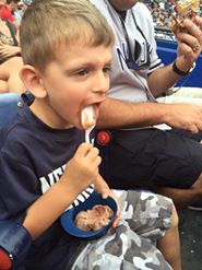 Chocolate ice cream in a baseball cap?  Yes please!