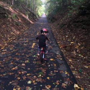 Biking on the trail.